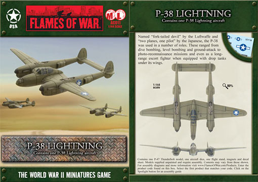 Caja del P-38 Lightning