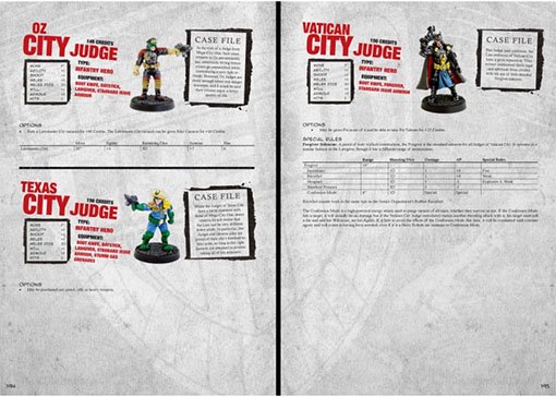 Paginas del libro de reglas de Judge Dredd