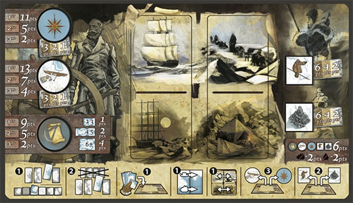 Tablero del jugador de Expedition Northwest passage