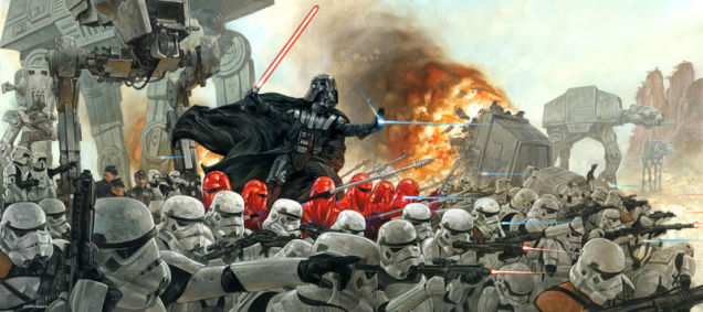 Ilustración de Stars Wars con Dath Vader
