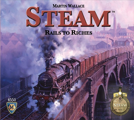 Portada de Steam, uno de los juegos de Martin Wallace para Mayfair Games