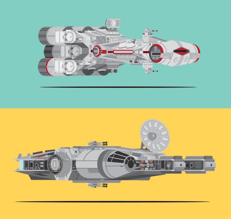Dibujos naves Star Wars