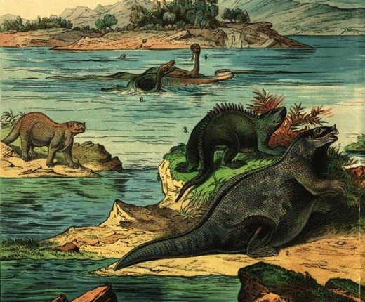 Imagen de dinosaurios del siglo XIX