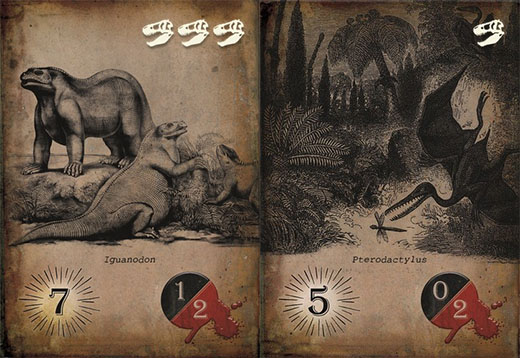 cartas de dinosaurios de Explorers of the lost valley