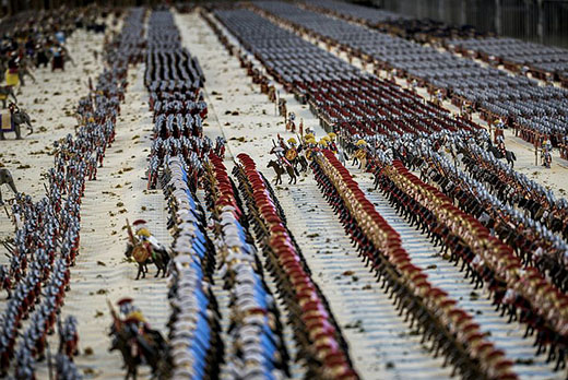 Diorama de la batalla de Zama fabricado con muñecos Playmovil