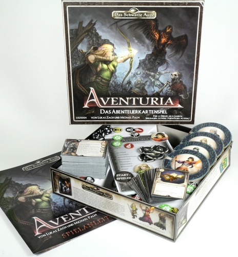 Componentes de Aventuria adventure card game