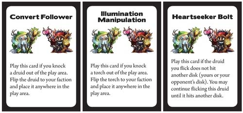 Cartas de poder del juego de mesa para dos jugadores Light and dark