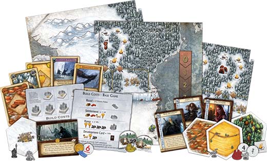 Componentes de A Game of Thrones Catan: Brotherhood of the Watch
