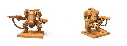 Miniaturas de mechs del juego de mesa iron wars