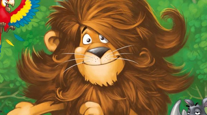 El león del juego de memoria para niños Leo