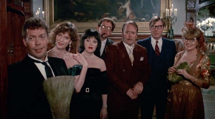Protagonistas de la película cluedo, el juego de la sospecha de 1985