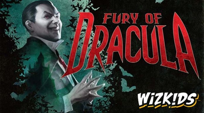 Fragmento de la portada de la furia de Drácula con el logo de wizkids