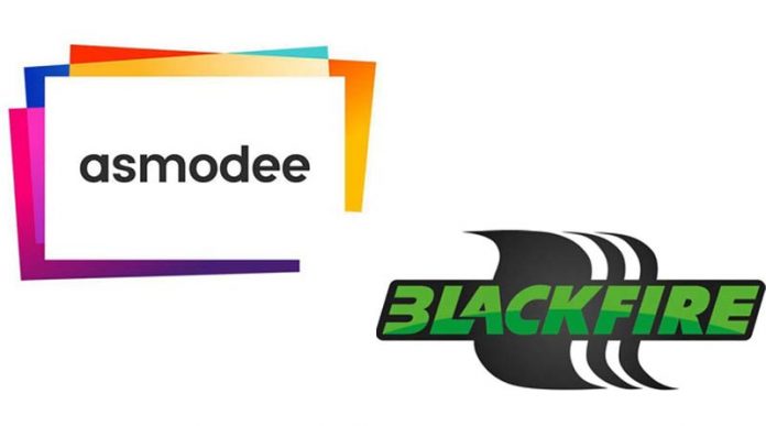 Logotipos de Asmodee y Blackfire Entertainment