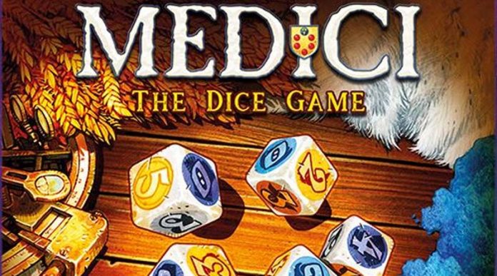Detalle de la portada de Medici the dice game