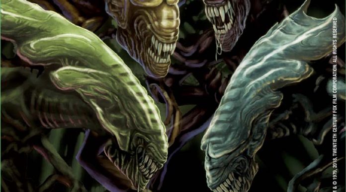 Arte de la portada del juego de mesa Alien: Perfect Organism
