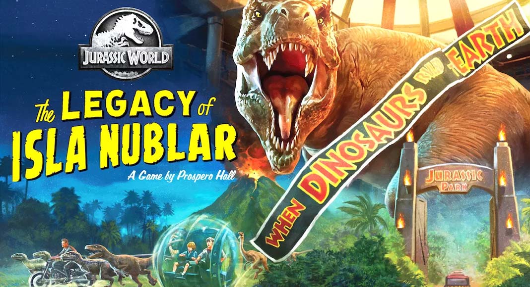 portada del nuevo juego de mesa de Jurassic World The Legacy of Isla Nublar
