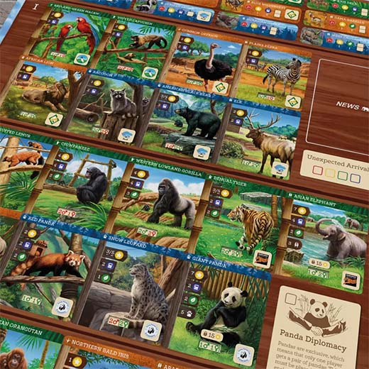 Cartas del juego de tablero Zoo Tycoon: The Board Game